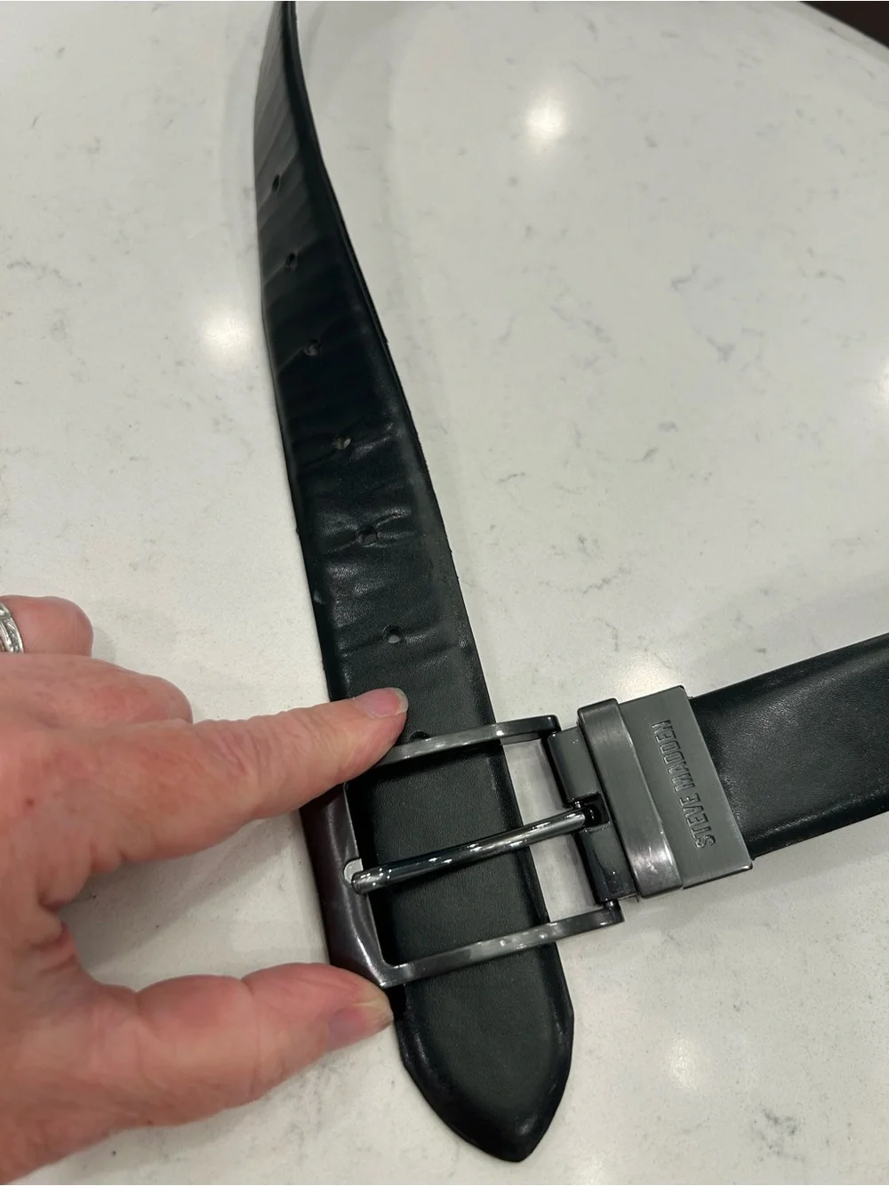 Steve Madden Reversible Black and Brown Dress Belt
